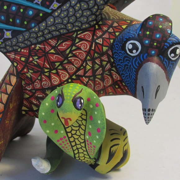 Eagle and Cobra Alebrije Hand Painted and Carved in Oaxaca, Mexico - Picture 10 of 13